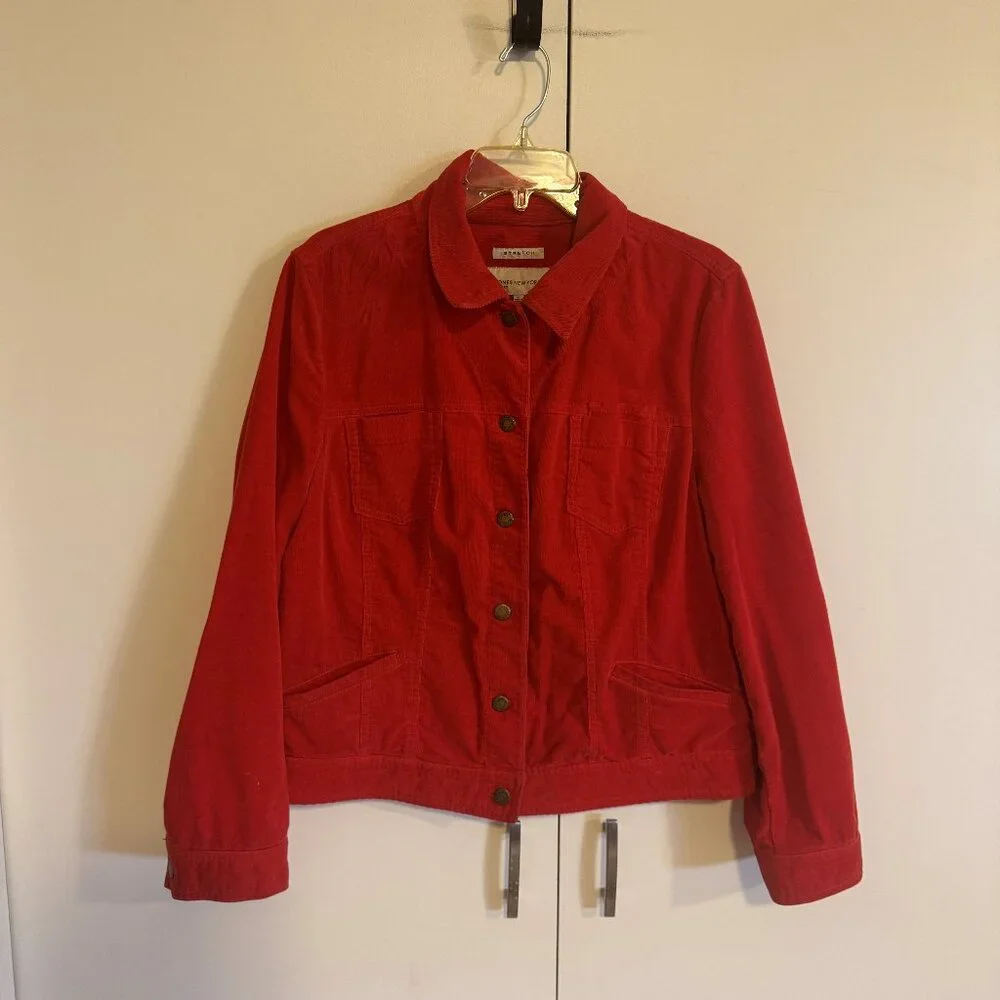 Red XL corduroy jacket - Picture 1 of 4